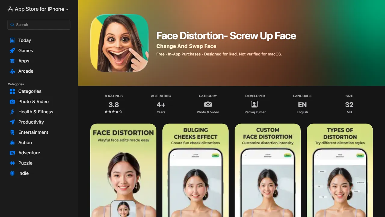 ‎Face Distortion Preview